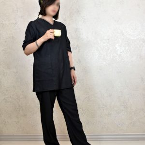 اسکراب پزشکی جین یقه هفت ذغالی